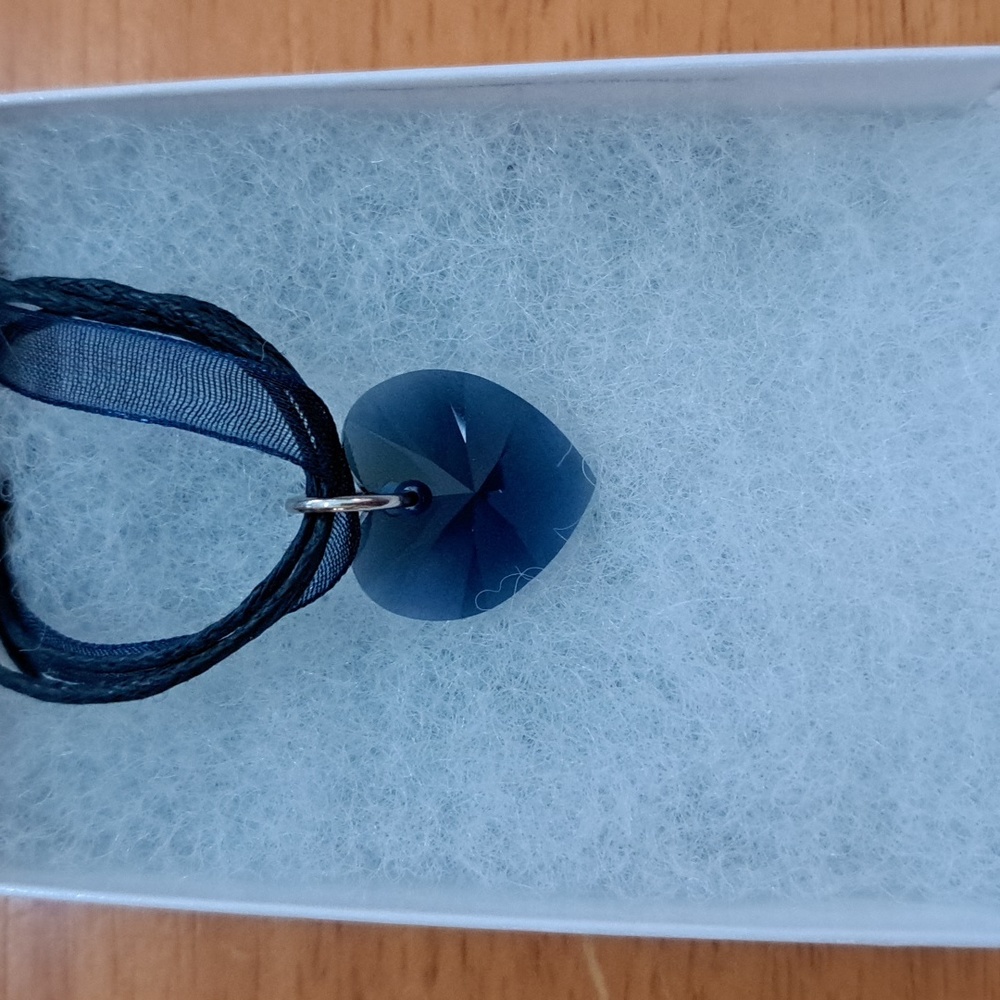 Stormy Skies Crystal Heart Necklace - Picture 2 of 6